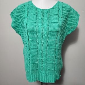 Vintage Nancy Bolen City Girl Mediterranean Honeycomb Cable Knit Dolman Sweater